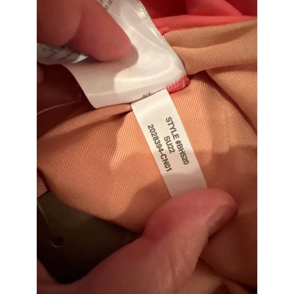 J. Crew Curved-Waist Cheeky String Bikini Bottom W/ Beads in Pink Sz‎ S NEW